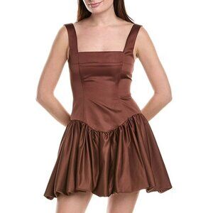 weworewhat corset peplum satin mini dresses Corset Peplum Satin Mini Dress in